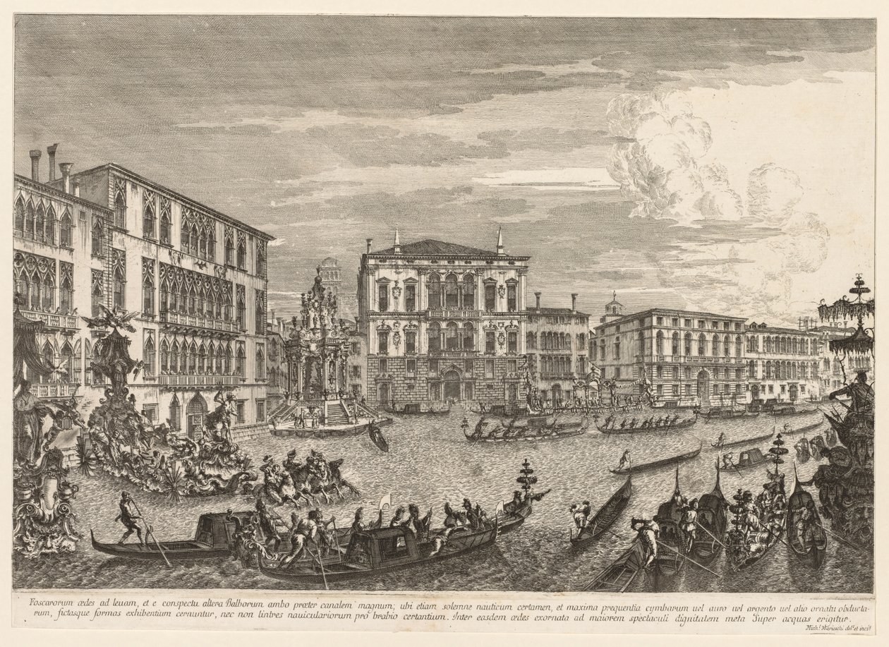 Näkymät Venetsiaan: Regatta, 1741. tekijältä Michele Marieschi