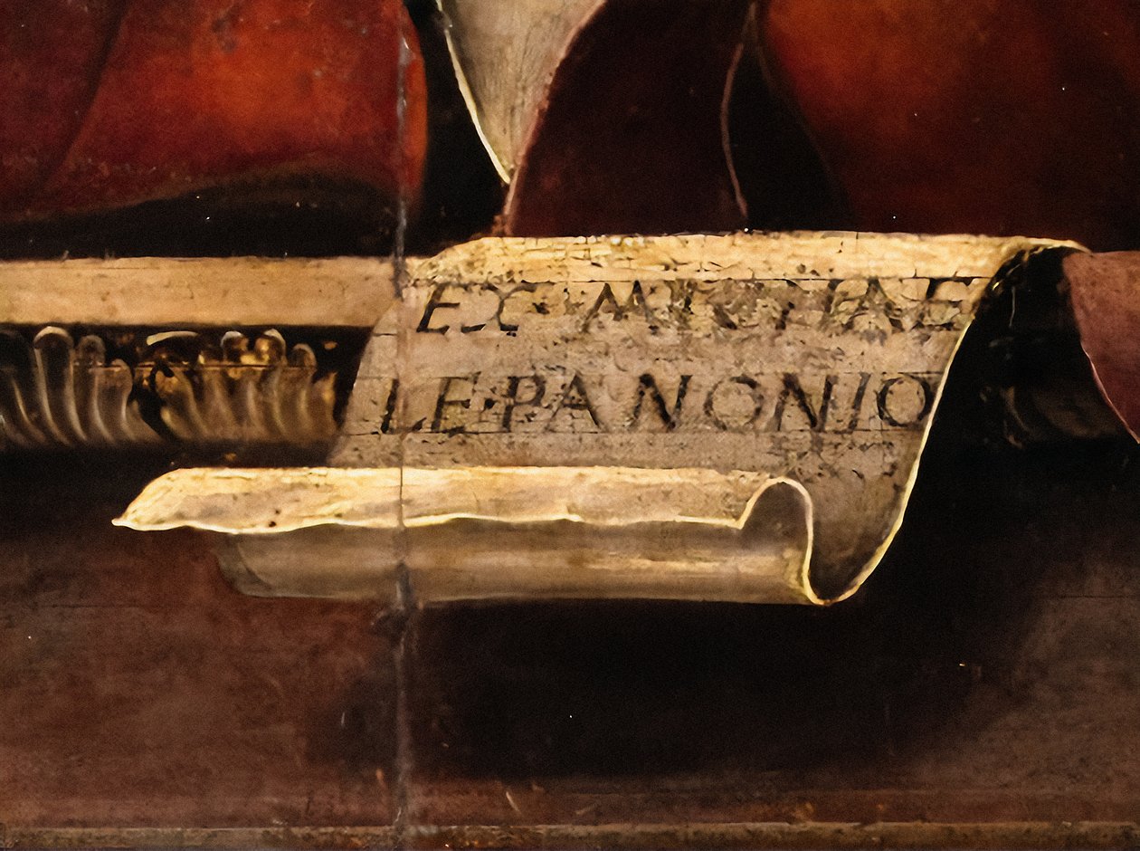 Muse Thalia, yksityiskohta, noin 1456-57 (öljy ja tempera poppelille). tekijältä Michele Pannonio