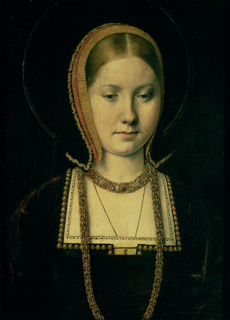 Naisen muotokuva, mahdollisesti Katariina Aragonialainen (1485-1536), noin 15034. tekijältä Michiel Sittow
