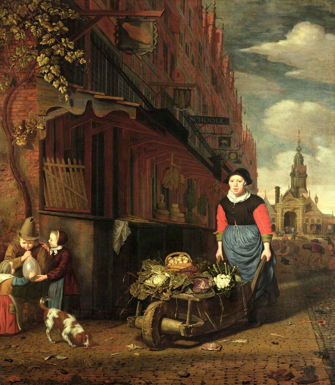Hollantilainen genrekohtaus, 1668 tekijältä Michiel van Musscher