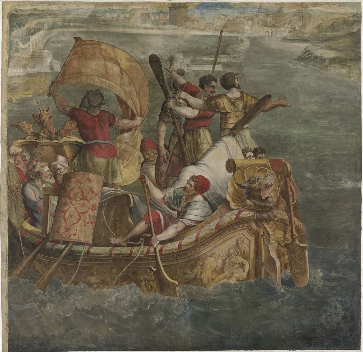 Scipio Africanuksen laskeutuminen Karthagoon tekijältä Michiel Coxie (I) (attributed to)