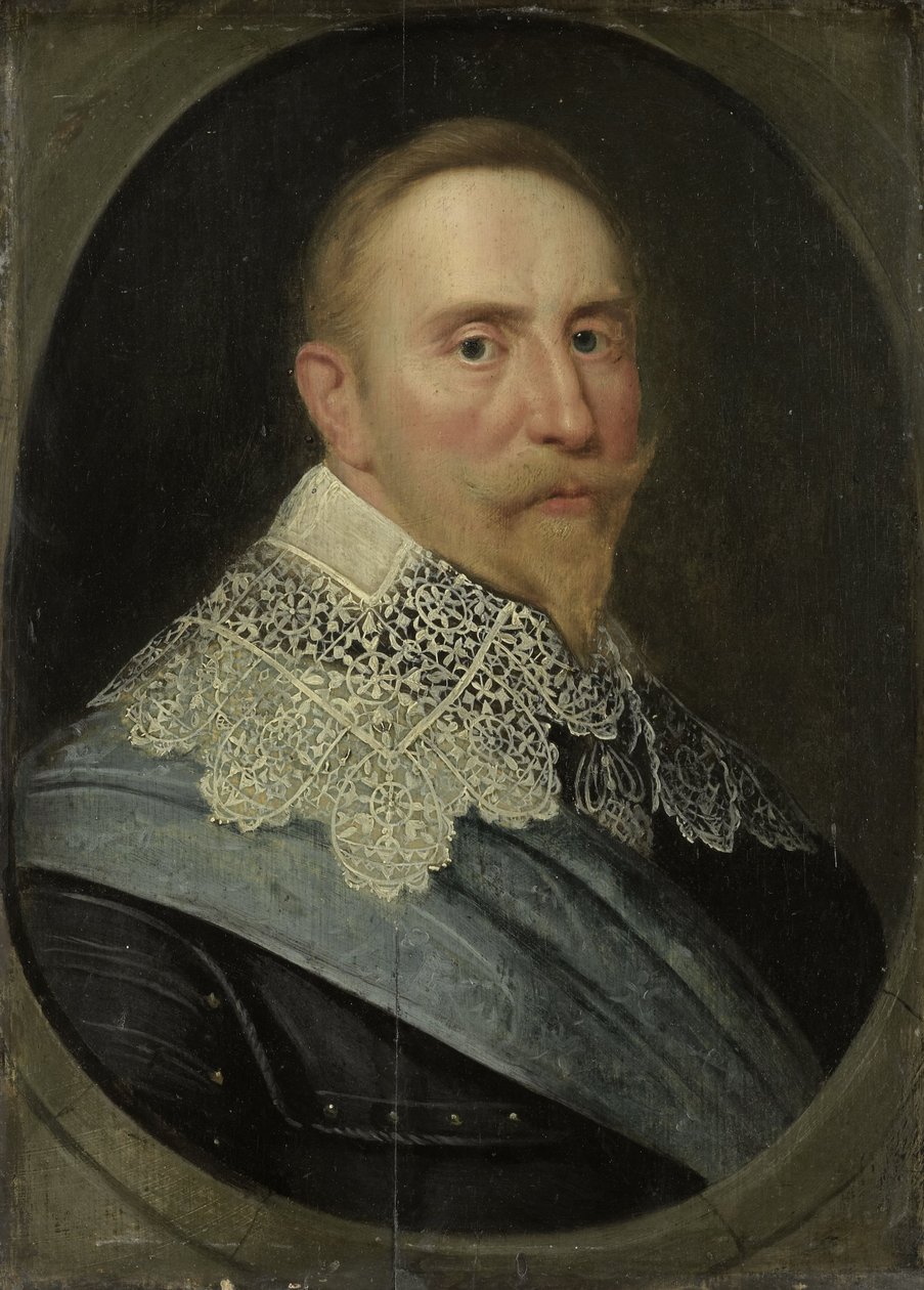 Ruotsin kuninkaan Kustaa II Adolfin muotokuva n. 1633 tekijältä Michiel Jansz van Mierevelt