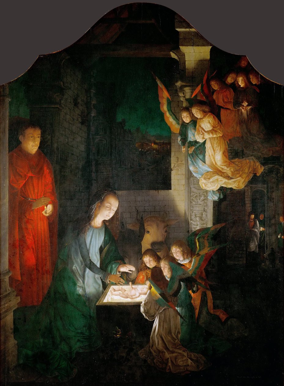 Kristuksen syntymä - Michael Sittow (maitre Michiel) (1460/68-1525). Öljy puulle, n. 1510-1520. Mitat: 113x84 cm. Taidehistoriallinen museo, Vienne tekijältä Michiel Sittow
