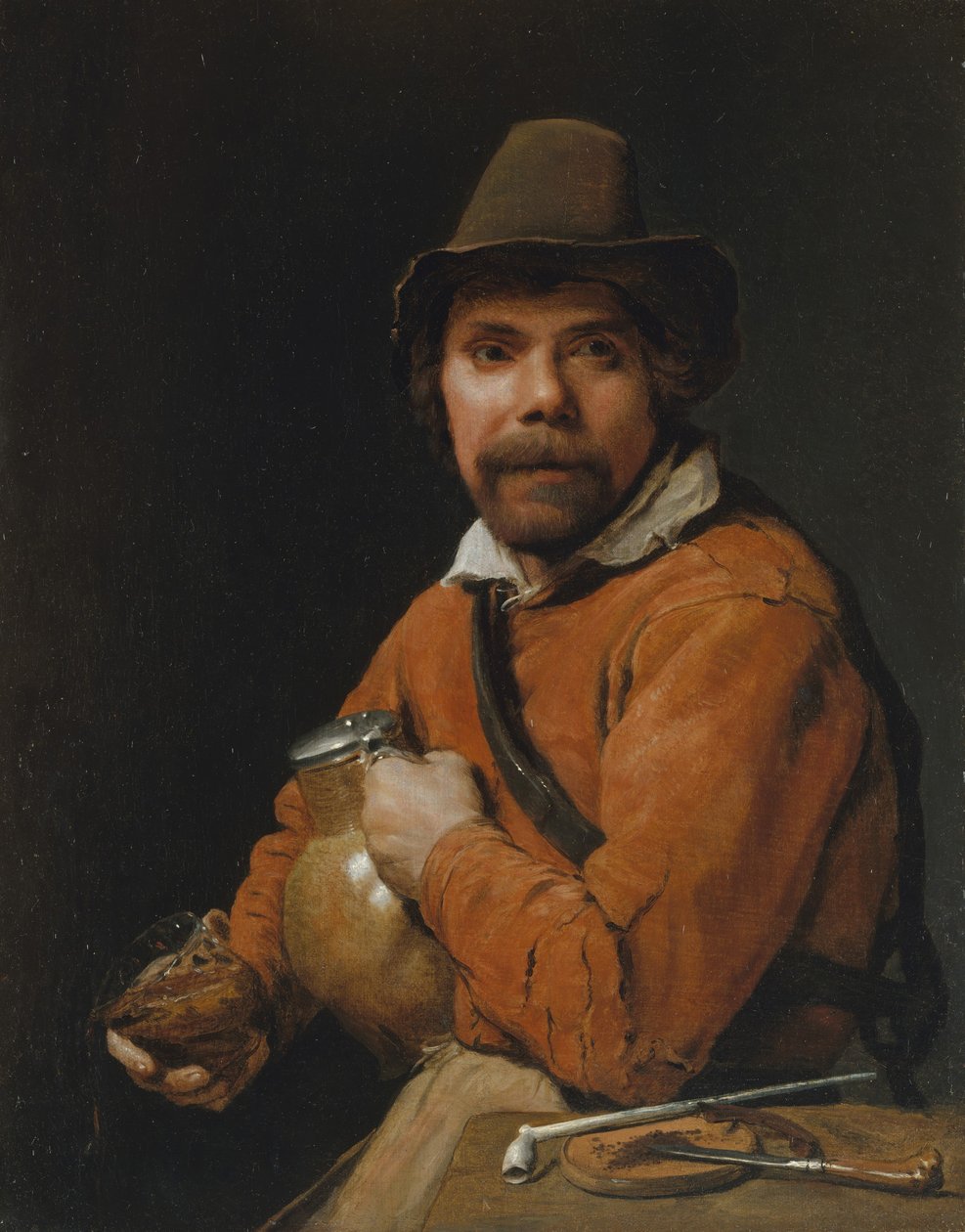 Mies pitelee kannua, n. 1660. tekijältä Michiel Sweerts