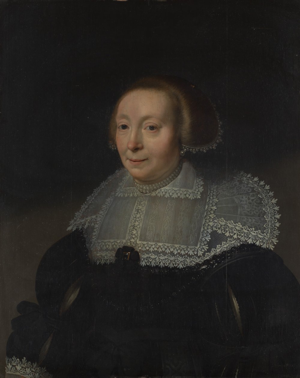Naisen muotokuva pitsikaulus, n. 1632-35. tekijältä Michiel Jansz van Mierevelt