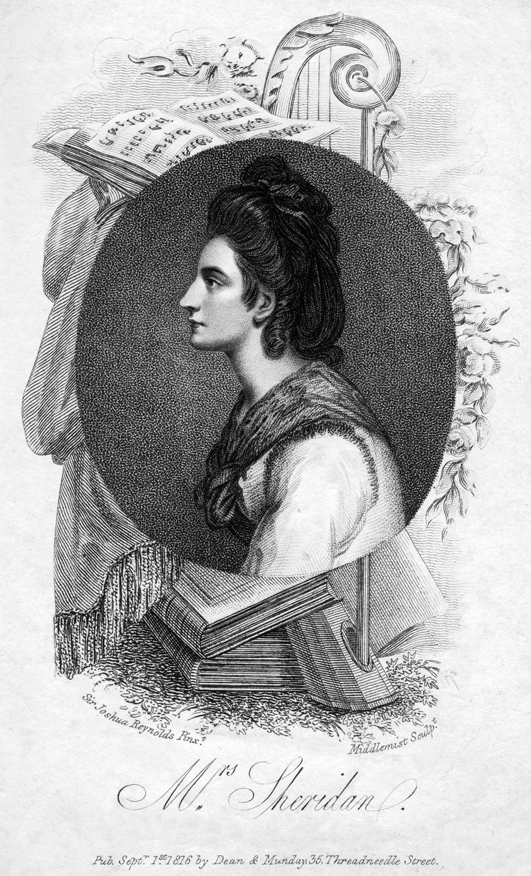 Elizabeth Ann Sheridan, 1700-luvun englantilainen laulaja, 1816. tekijältä Middlemist