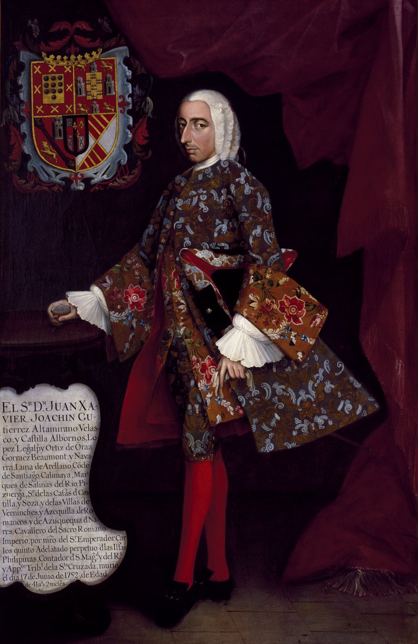Don Juan Xavier Joachín Gutiérrez Altamirano Velasco, Santiago de Calimayan kreivi, 1752 tekijältä Miguel Cabrera