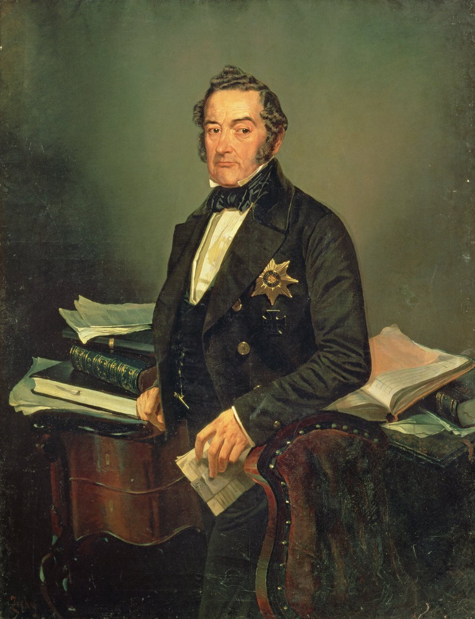 Senaattori Ivan Tolstoin (1792-1854) muotokuva (öljy kankaalle) tekijältä Mihaly von Zichy