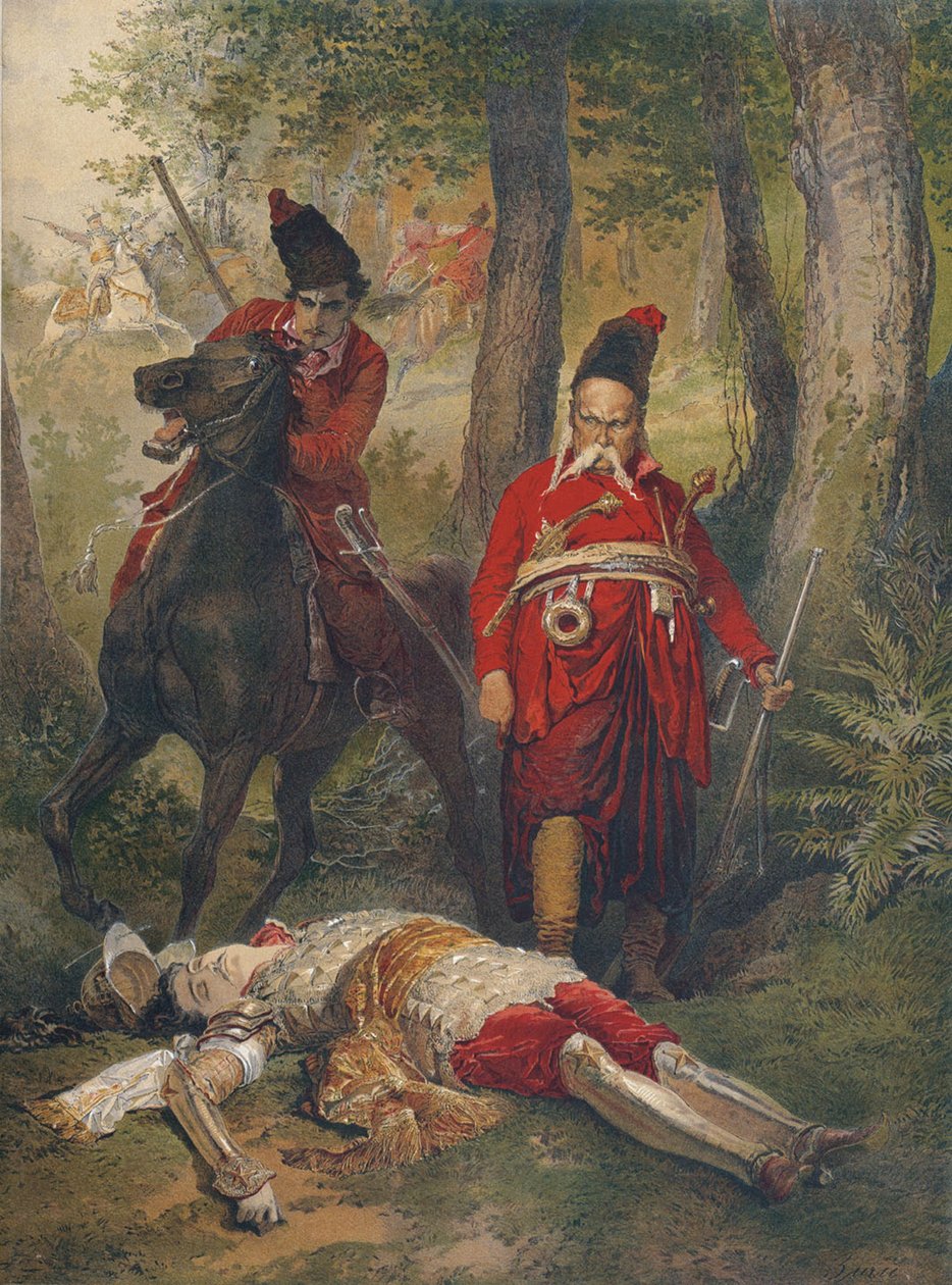 Taras Bulba Kuvitus N. Gogolin tarinalle, 1890-luku tekijältä Mihaly von Zichy