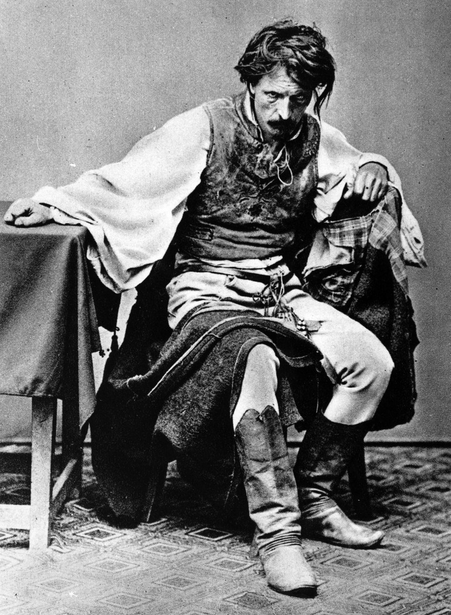 Valokuvaselvitys maalausta "Tuomitun viimeinen päivä" varten, noin 1869. tekijältä Mihály Munkácsy