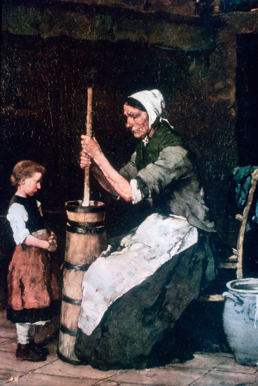 Woman at the Churn, 1864-1900 tekijältä Mihály Munkácsy