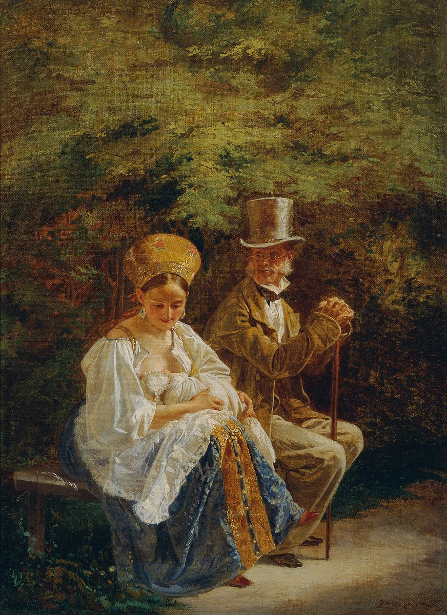 Vanha poikamies, 1847-1849. tekijältä Mihály Zichy