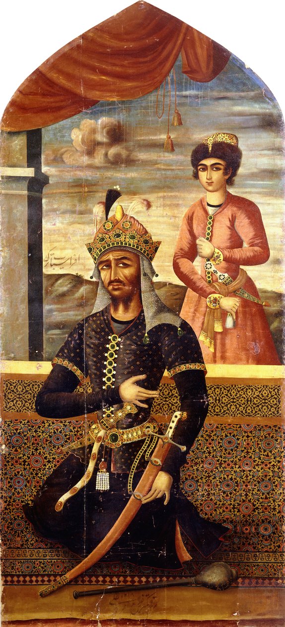 Turanin kuninkaan Afrasiyabin muotokuva, n. 1803-1804 tekijältä Mihr Ali