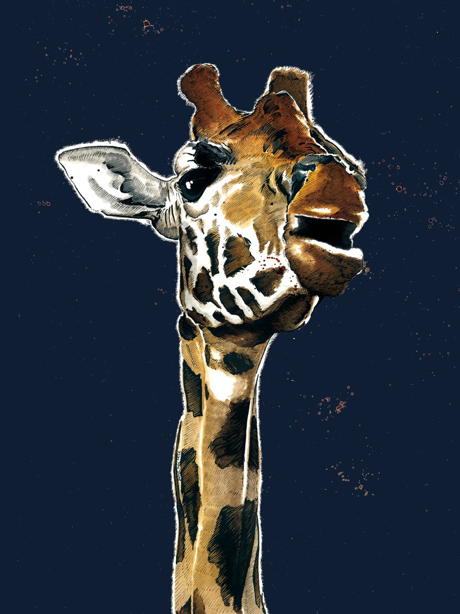 The Giraffe on Midnight Blue, 2019 tekijältä Mike Davis