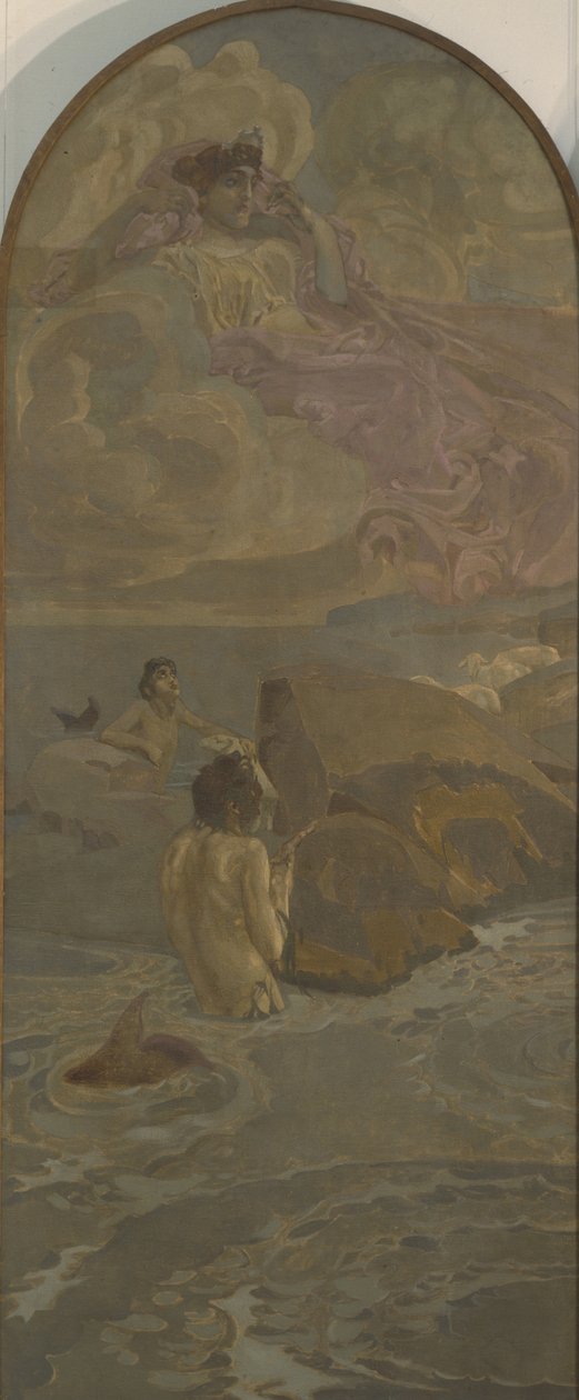 Kesäkuu, Pariisin tuomion triptyykin vasen paneeli, 1893 tekijältä Mikhail Aleksandrovich Vrubel