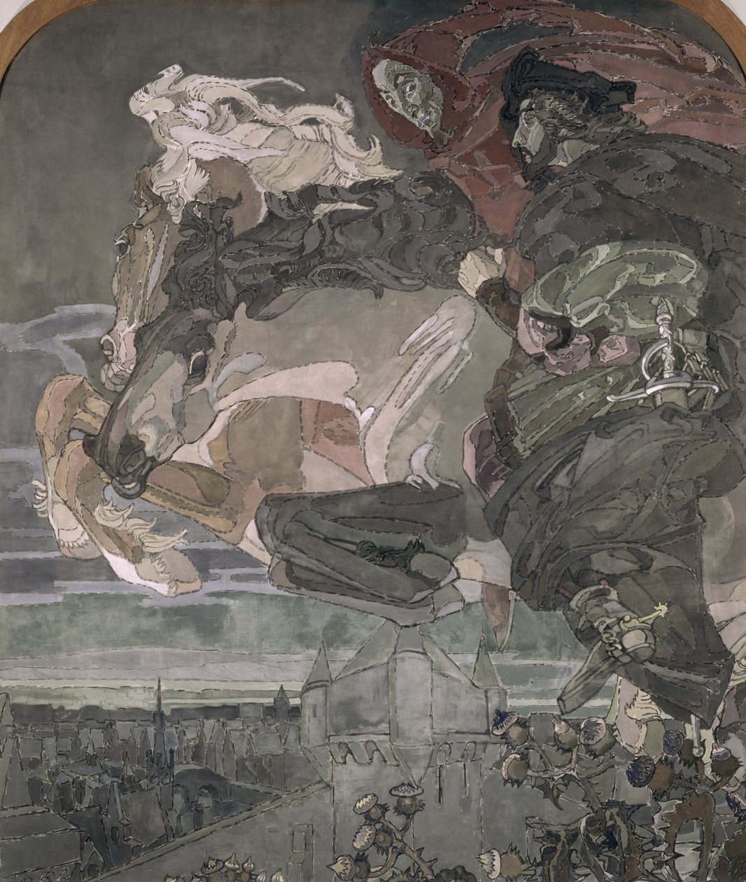 Faustin ja Mefistofeleen lento, 1896 tekijältä Mikhail Aleksandrovich Vrubel