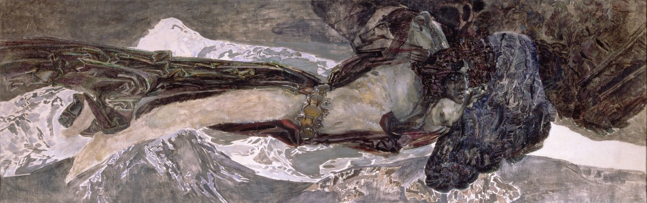 Lentävä demoni, 1899 tekijältä Mikhail Aleksandrovich Vrubel