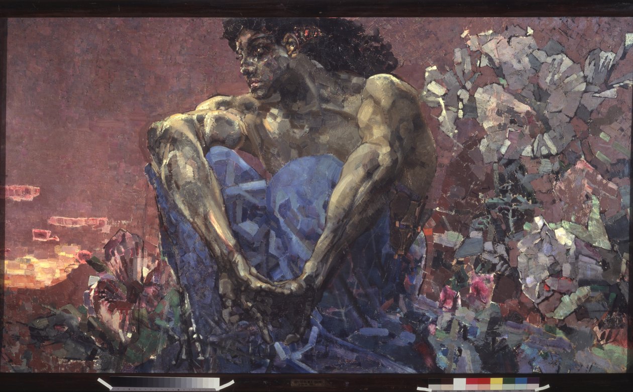 Istuva demoni, 1890 tekijältä Mikhail Aleksandrovich Vrubel