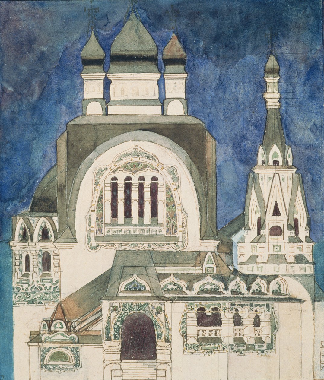 Toteutumaton suunnitelma Talashkonon kirkosta, 1899. tekijältä Mikhail Aleksandrovich Vrubel
