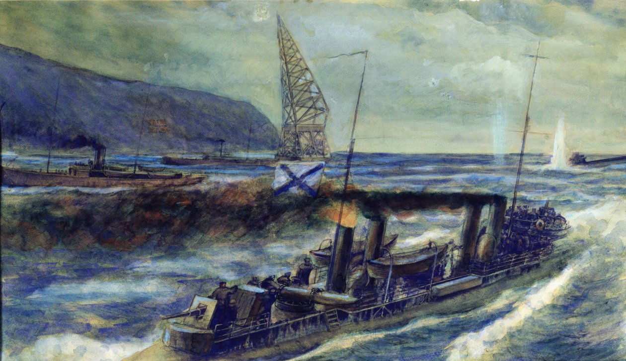 Saksalainen sukellusvene U 56, jonka venäläinen hävittäjä Grozovoi upotti Barentsinmerellä 20. lokakuuta 1916, 1940. tekijältä Mikhail Mikhailovich Semyonov