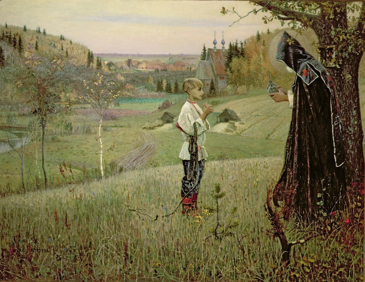 Nuoren Bartolomeuksen visio, 1889-90 tekijältä Mikhail Vasilievich Nesterov