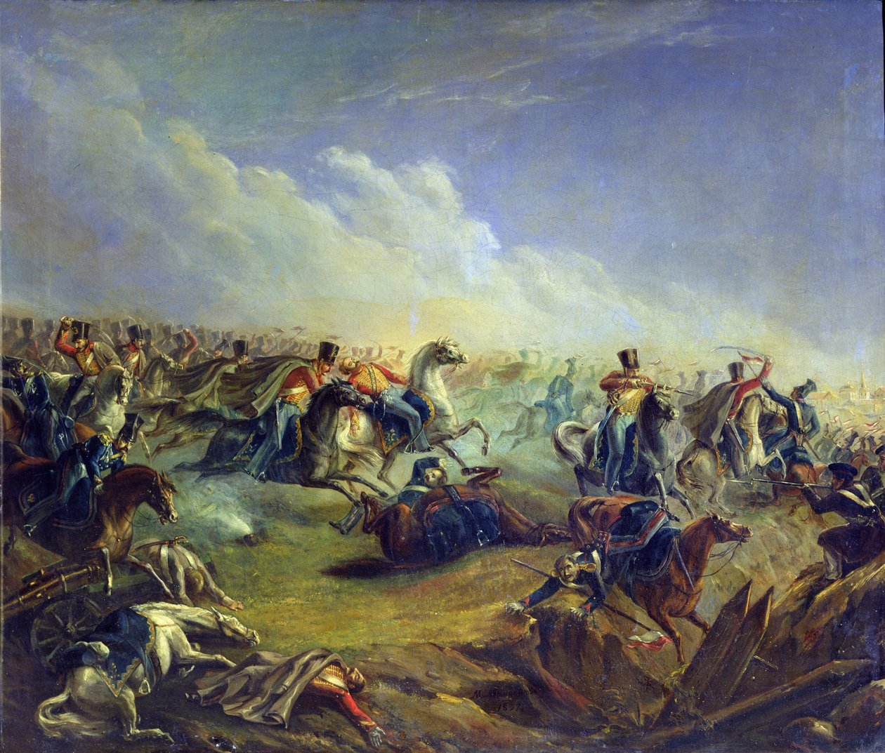Kaartin husaarit hyökkäämässä Varsovan lähellä 26. elokuuta 1831, 1837 tekijältä Mikhail Yuryevich Lermontov