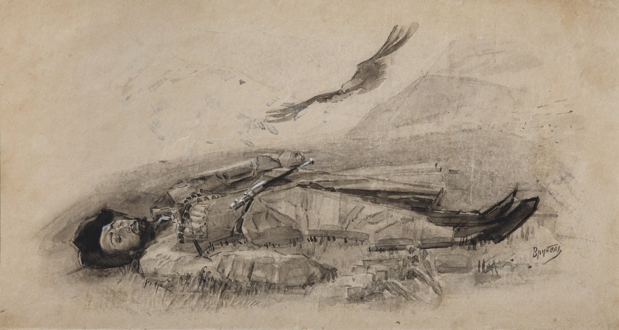 Kuvitus M. Lermontovin runoon Ismail-Bey, 1889-1891 tekijältä Mikhail Aleksandrovich Vrubel