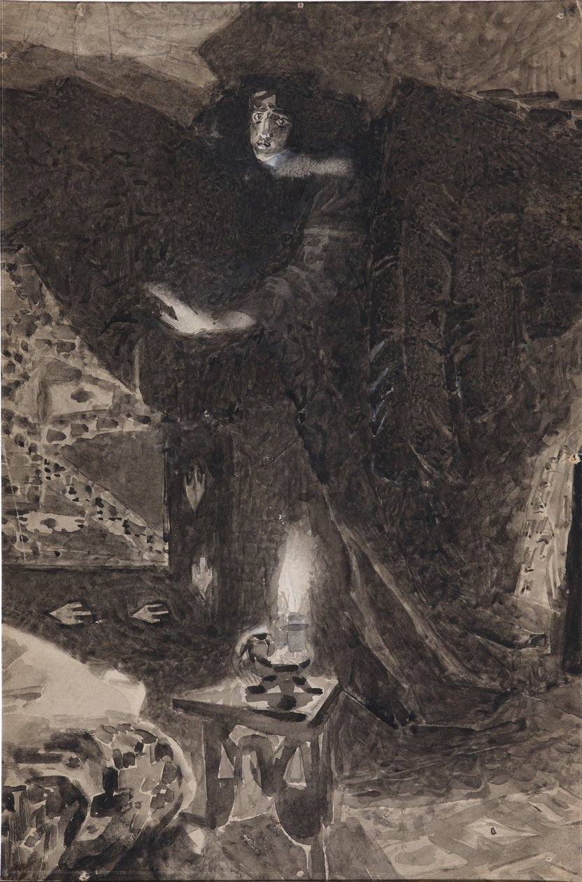 Kuvitus Mikhail Lermontovin runoon Demoni, 1890-1900 tekijältä Mikhail Aleksandrovich Vrubel