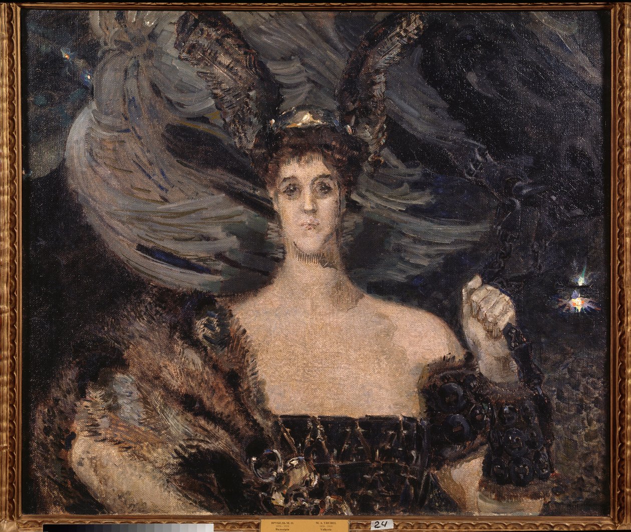 Valkyrie, taiteilijan ja suojelijakreivitär Maria Tenishevan muotokuva (Valkyrie, Taiteilijan ja suojelijakreivitär Maria Tenishevan muotokuva) - Mihail Aleksandrovich Vrubelin (Vroubel) maalaus (1856-1910), öljy kankaalle tekijältä Mikhail Aleksandrovich Vrubel