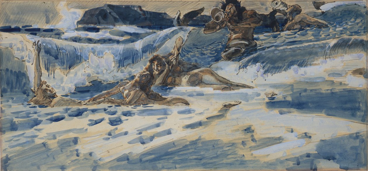 Soittaa naideja ja tritoneja, 1896-1898 tekijältä Mikhail Aleksandrovich Vrubel