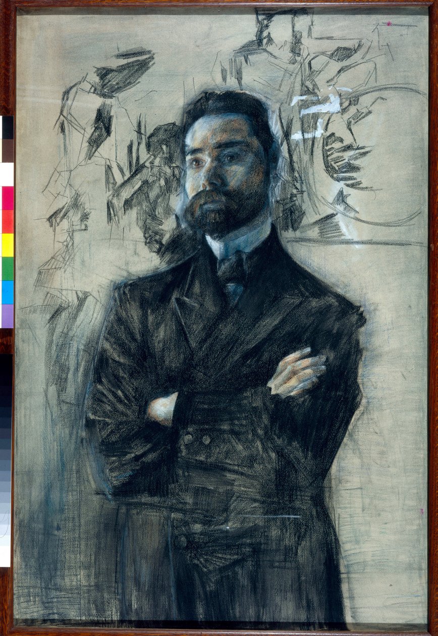 Runoilija Valeri Jakovlevitš Brioussovin (1873-1924) muotokuva - Mihail Aleksandrovitš Vrubelin (Vroubel) teos (1856-1910) tekijältä Mikhail Aleksandrovich Vrubel