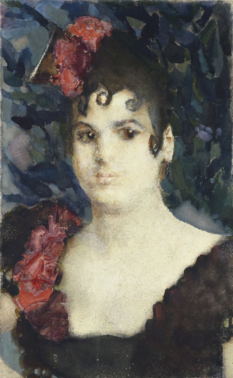 Muotokuva Tatjana Lyubatovichista Carmenina, 1890-luku tekijältä Mikhail Aleksandrovich Vrubel