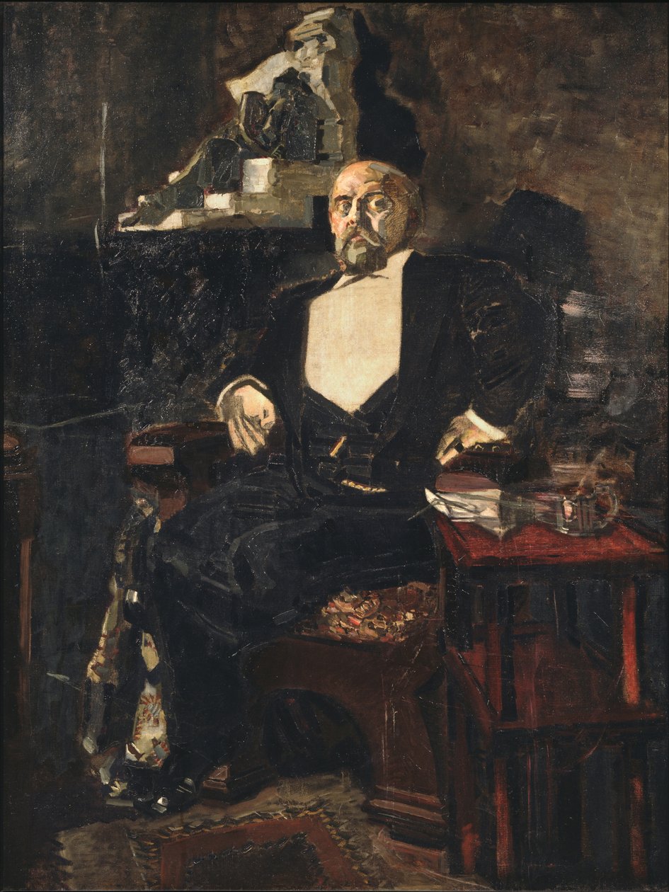Ensimmäisen venäläisen yksityisoopperan perustajan Savva Mamontovin muotokuva 1841-1918, 1897 tekijältä Mikhail Aleksandrovich Vrubel