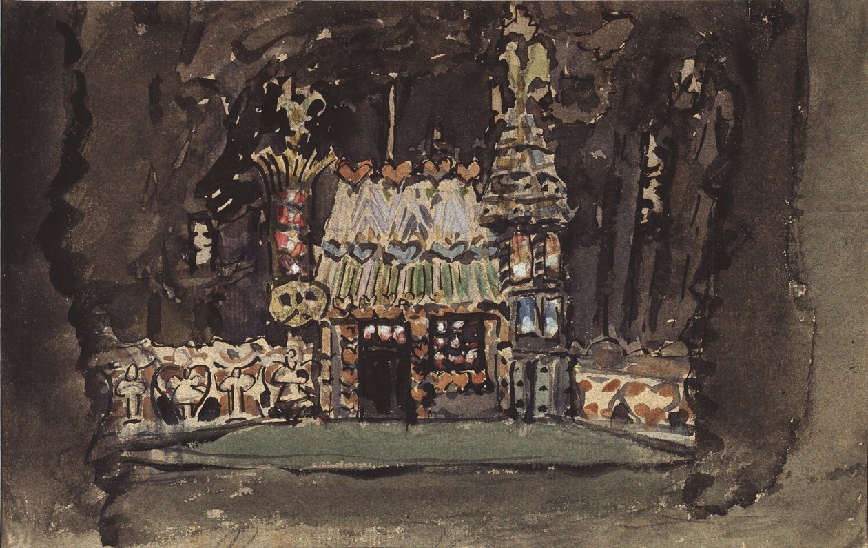 Lavastus E. Humperdinckin Hansel und Kerttu -oopperaan, 1895 tekijältä Mikhail Aleksandrovich Vrubel
