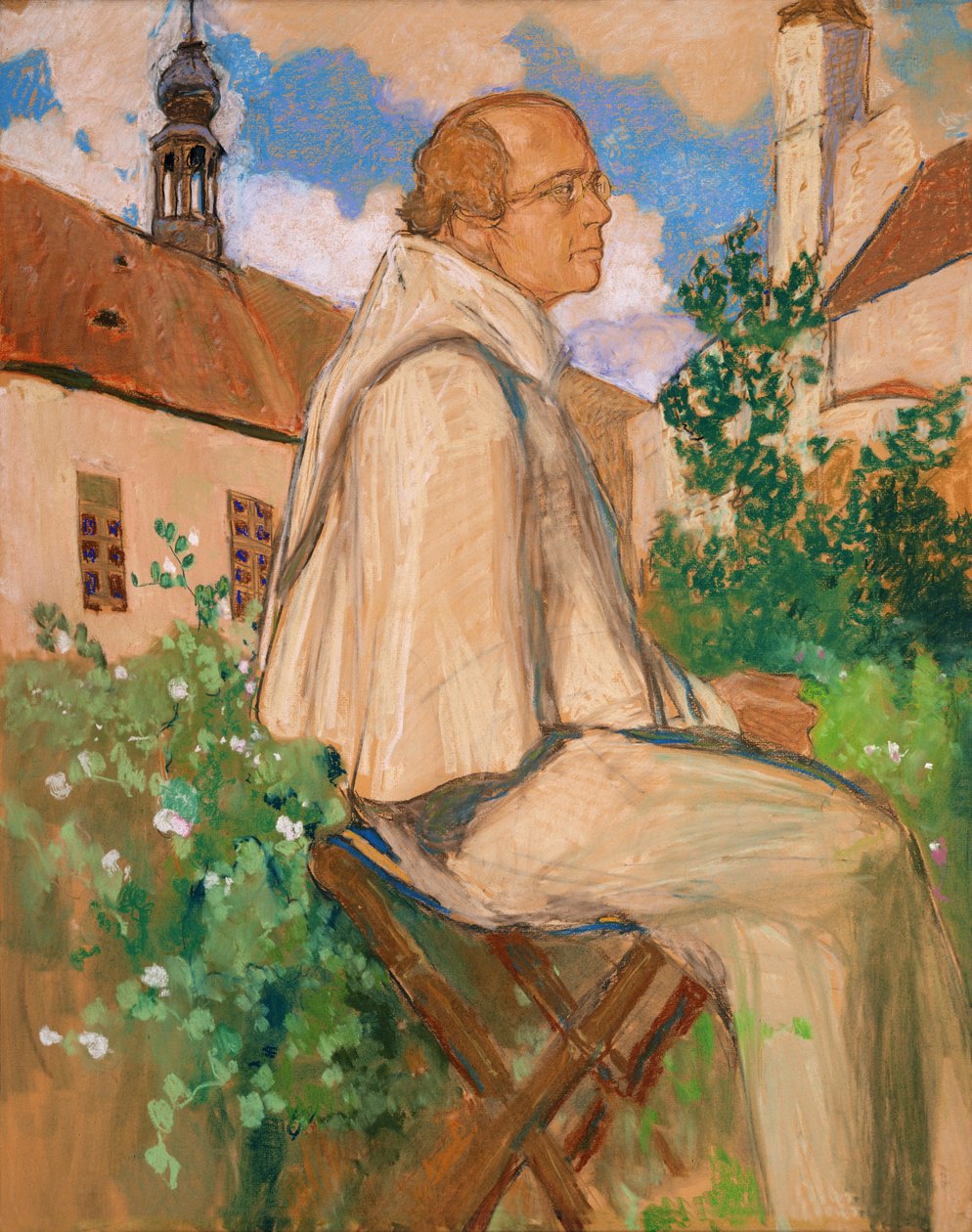 Geneetikko Johann Gregor Mendelin muotokuva, 1926 (pastelli paperille) tekijältä Mikhail Dmitrievich Ezuchevsky