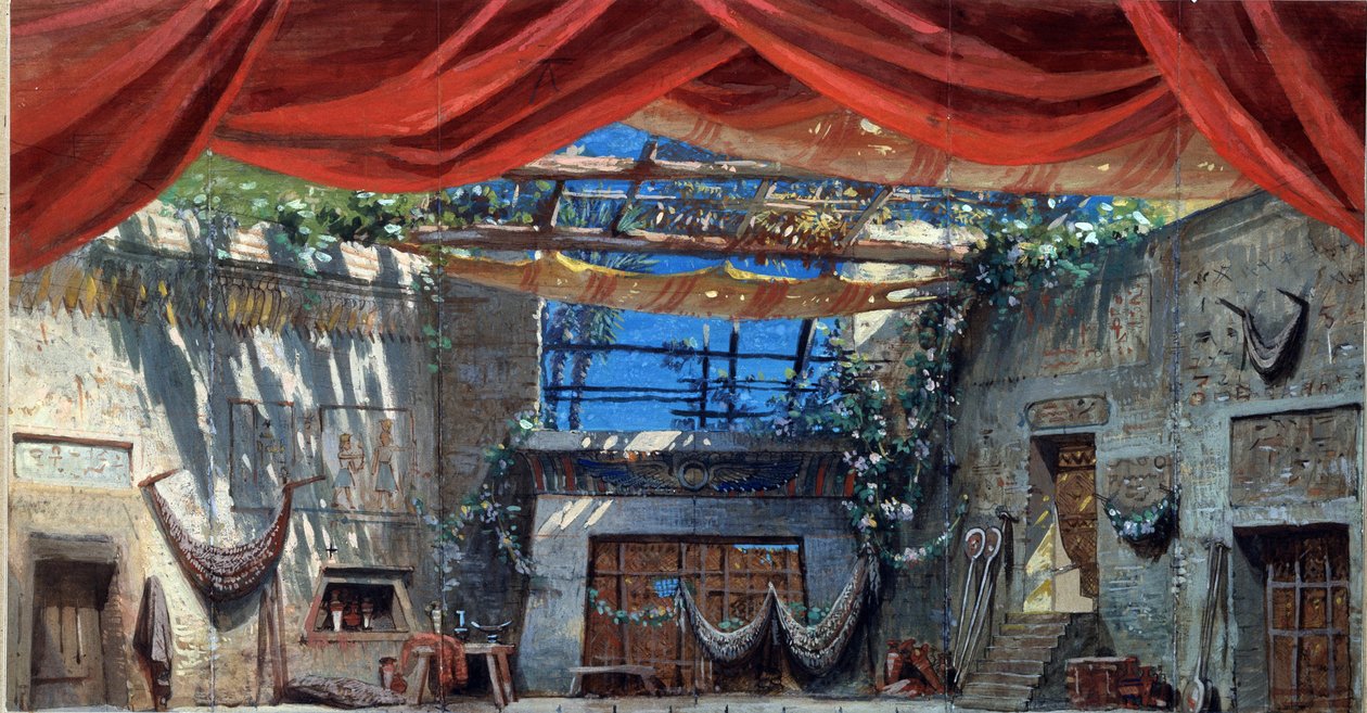 Skenografia Jules Perrotin balettiin "Ondine ou la Naiade" Cesare Pugnin säveltämälle musiikille. Guassikuva Mihail Iljitš Botšarov (1831-1895) 1874 Valtion A. Bakhrushinin keskusmuseo, Moskova tekijältä Mikhail Ilyich Bocharov