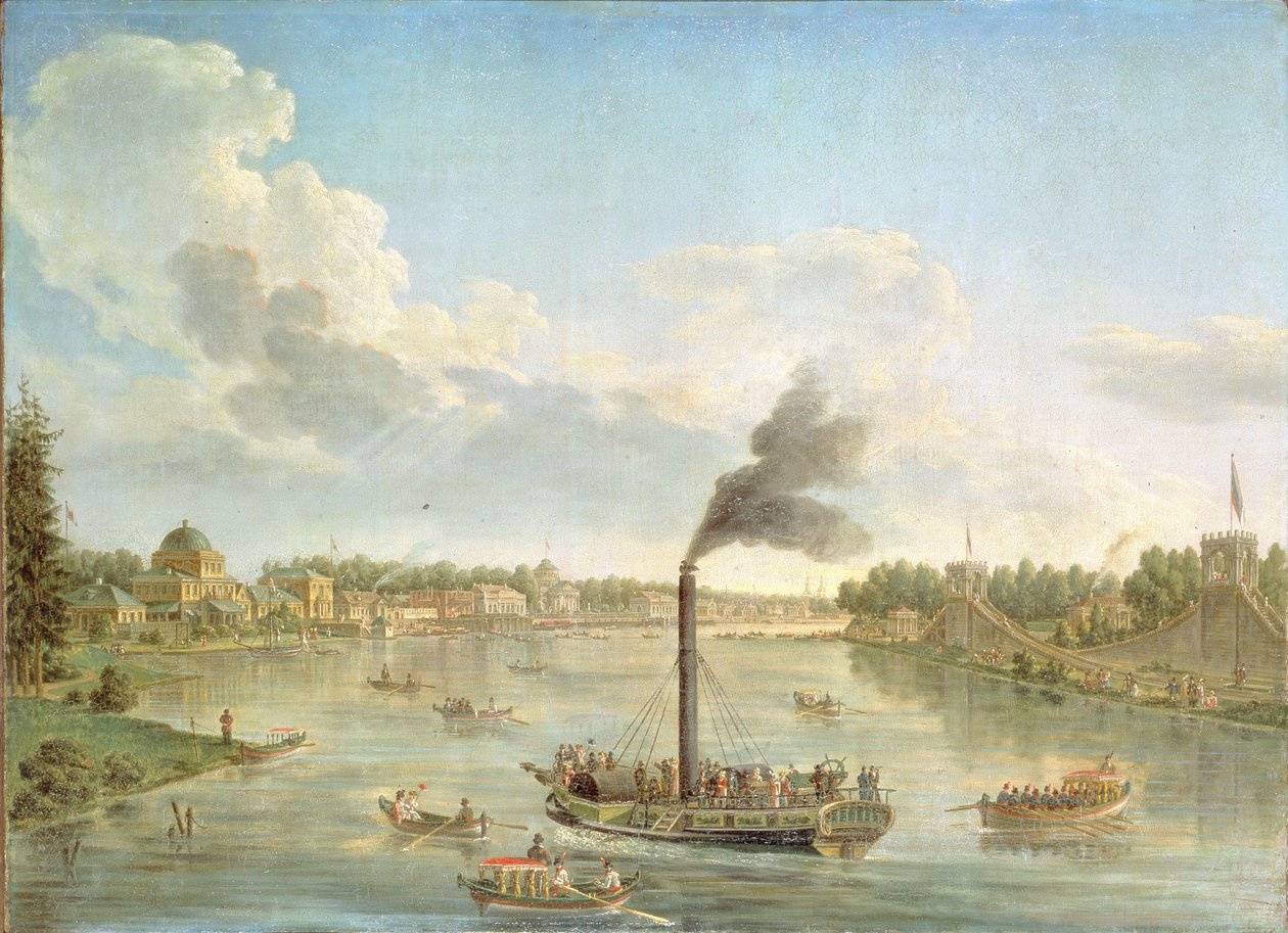 Suuri Pietarhovin palatsi Suomenlahdella, 1761 tekijältä Mikhail Ivanovich Makhaev