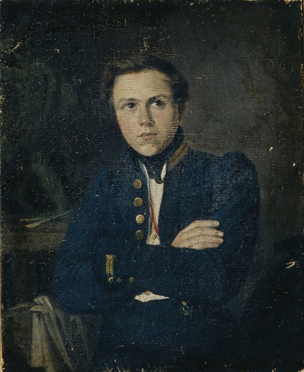 Kuvanveistäjä Aleksanteri Ivanovitš Terebenevin muotokuva 1812-1859, 1835 tekijältä Mikhail Ivanovich Skotti