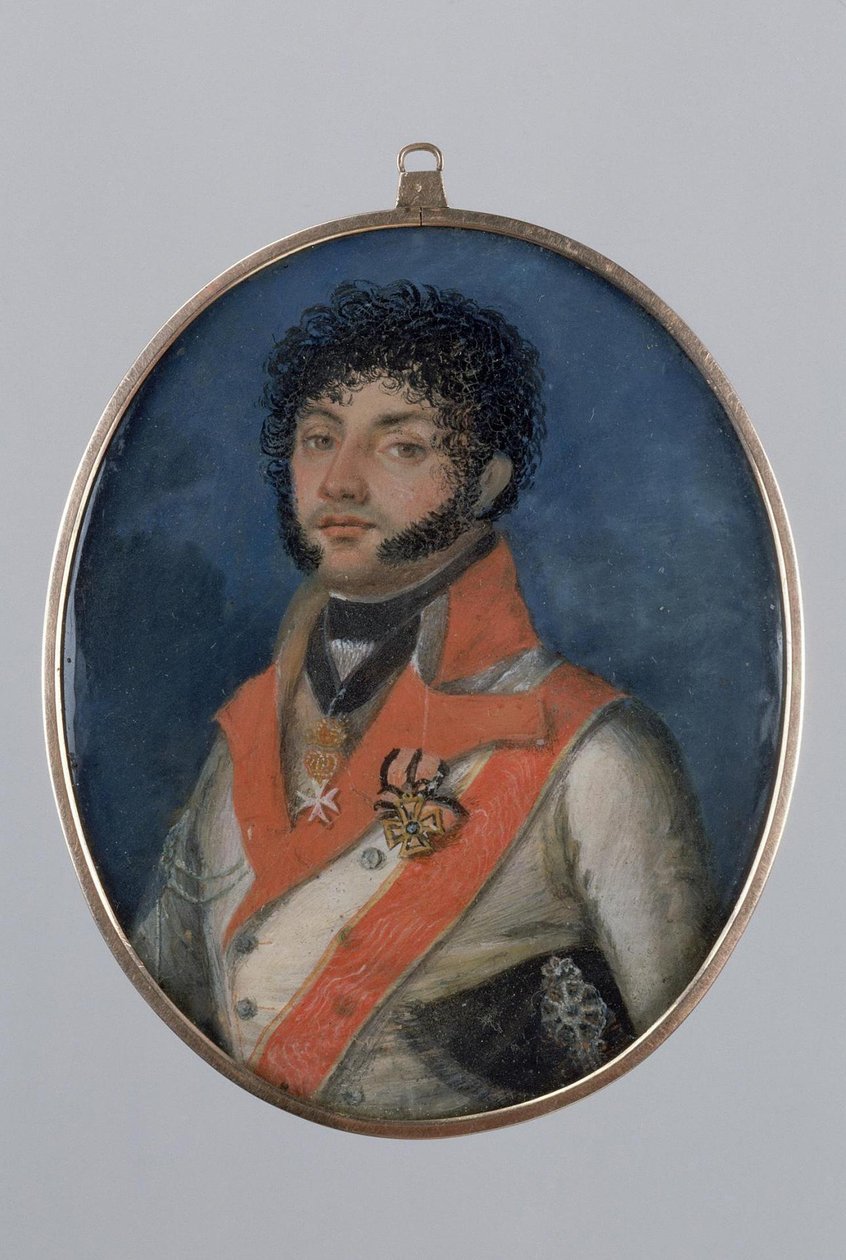 Fjodor Petrovitš Uvarovin muotokuva 1773-1824, 1803 tekijältä Mikhail Mikhailovich Zatsepin