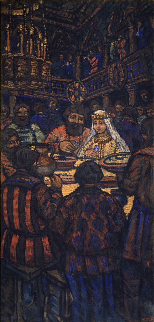 Suurruhtinas Vladimir I. Svjatoslavitš Triptyykin häät, keskustaulu, 1920-luku tekijältä Mikhail Nikolayevich Yakovlev