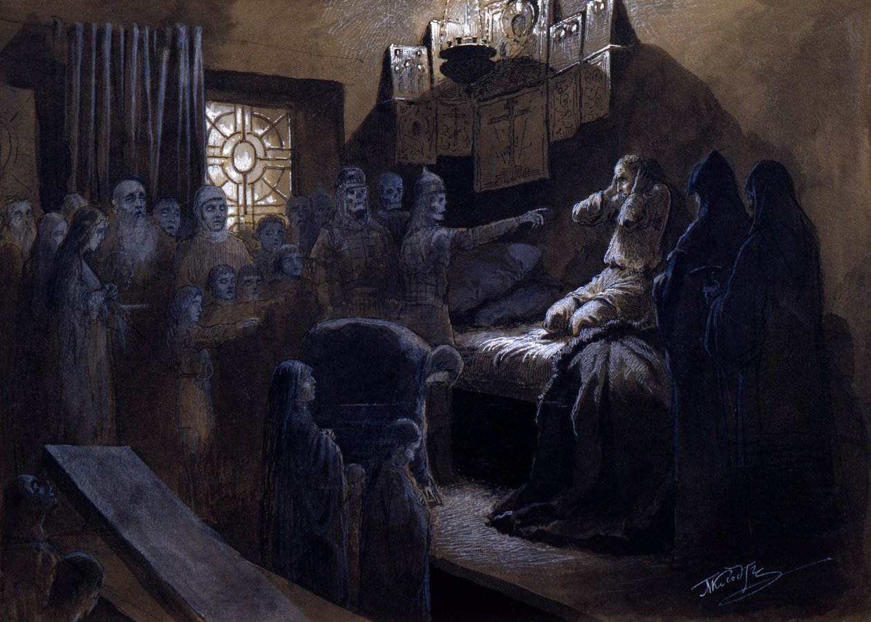 Ivan Julma ja hänen uhriensa haamut, 1800-luku tai 1900-luvun alku tekijältä Mikhail Petrovich Klodt