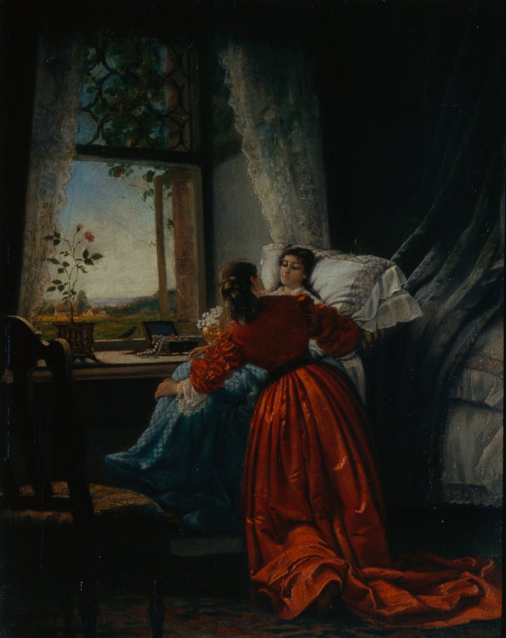 Vierailu sairaiden luona, 1885 tekijältä Mikhail Petrovich Klodt Baron