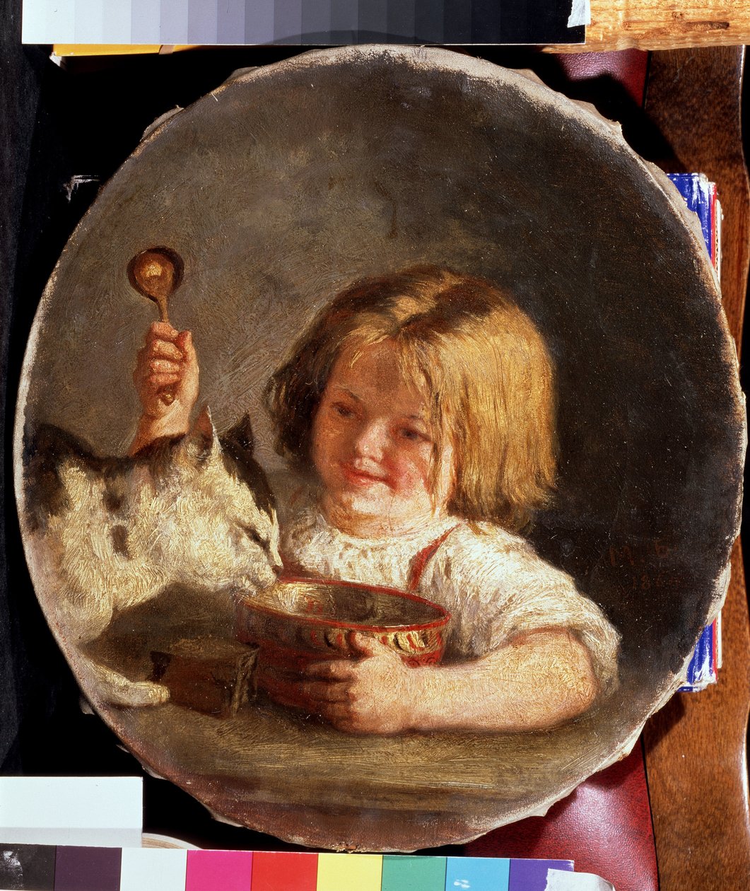 Aamiainen (aamiainen). Mihail Sergejevitš Bashilovin (1821-1870) maalaus. Öljy kankaalle, 29 x 25,2 cm tekijältä Mikhail Sergeyevich Bashilov