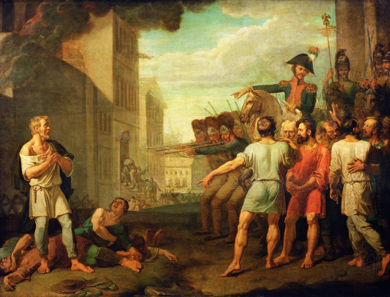 Ranskalaiset sotilaat teloittivat venäläiset vuonna 1812 tekijältä Mikhail Tikhonov