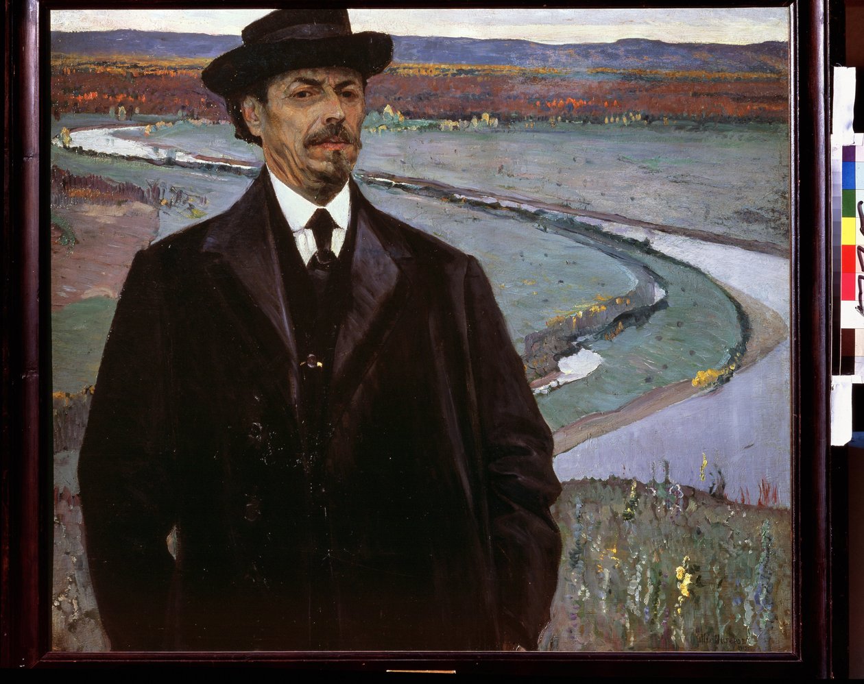 Omakuva. Mihail Vasiljevitš (Vasiljevitš) Nesterovin (1862-1942) maalaus, öljy puulle tekijältä Mikhail Vasilievich Nesterov