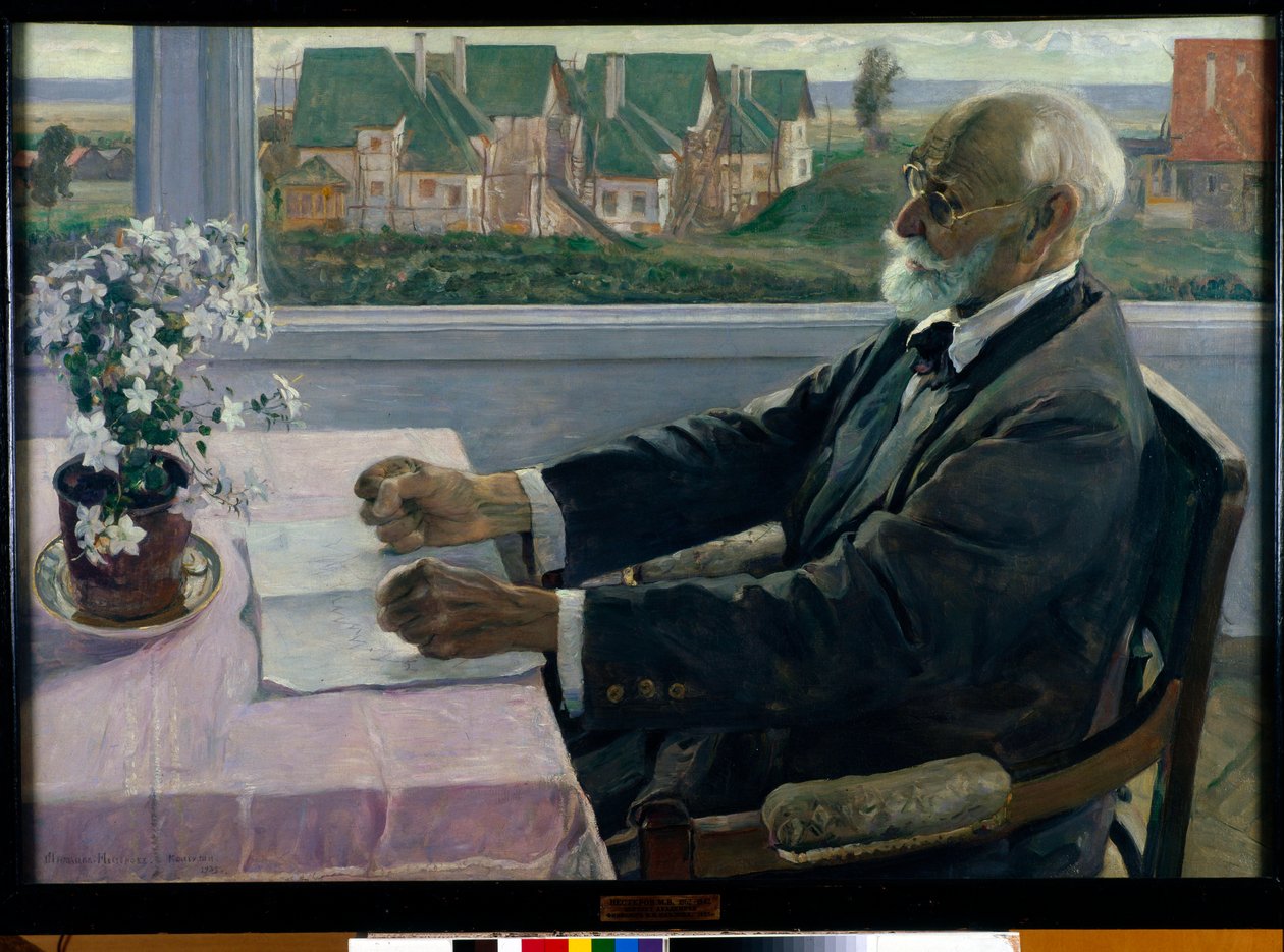 Fysiologin, psykologin ja lääkärin Ivan Petrovitš Pavlovin muotokuva - Mihail Vasilyevich Nesterovin (1862-1942) maalaus, öljy kankaalle tekijältä Mikhail Vasilievich Nesterov
