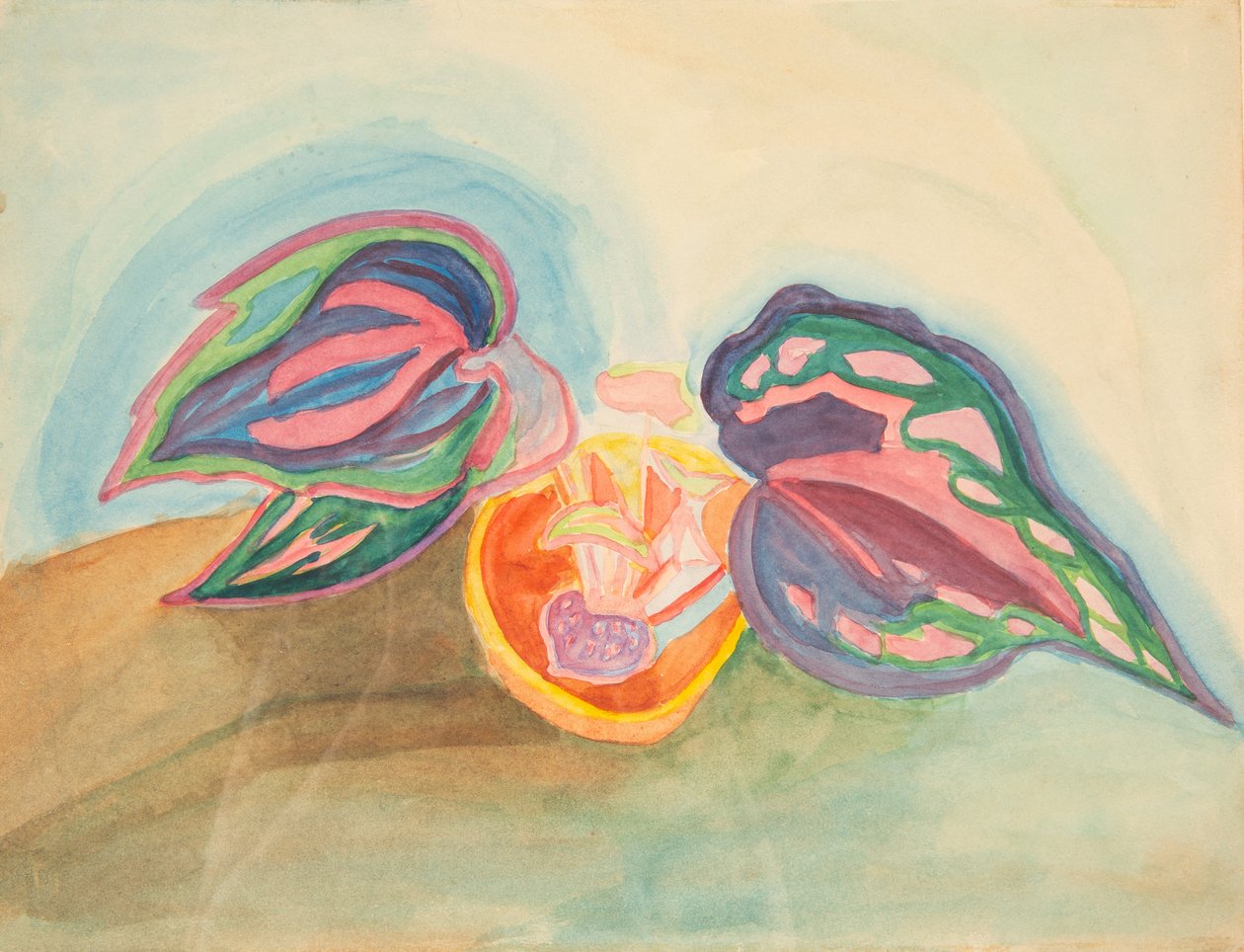 Asetelma kasvin kanssa, c. 1920. tekijältä Mikhail Vasilyevich Matyushin