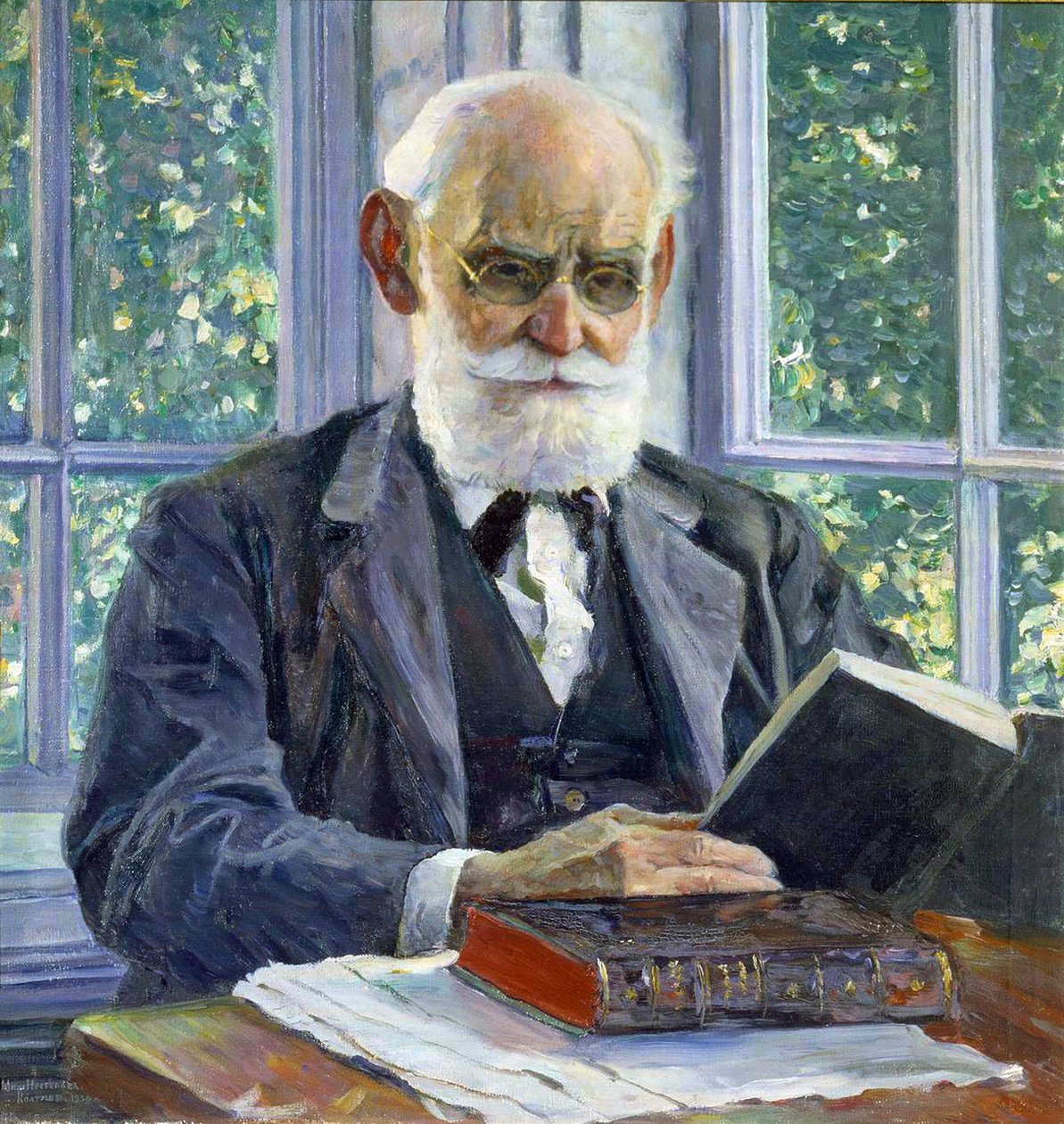 Fysiologin, psykologin ja lääkärin Ivan P. Pavlovin muotokuva, 1849-1936, 1930. tekijältä Mikhail Vasilyevich Nesterov