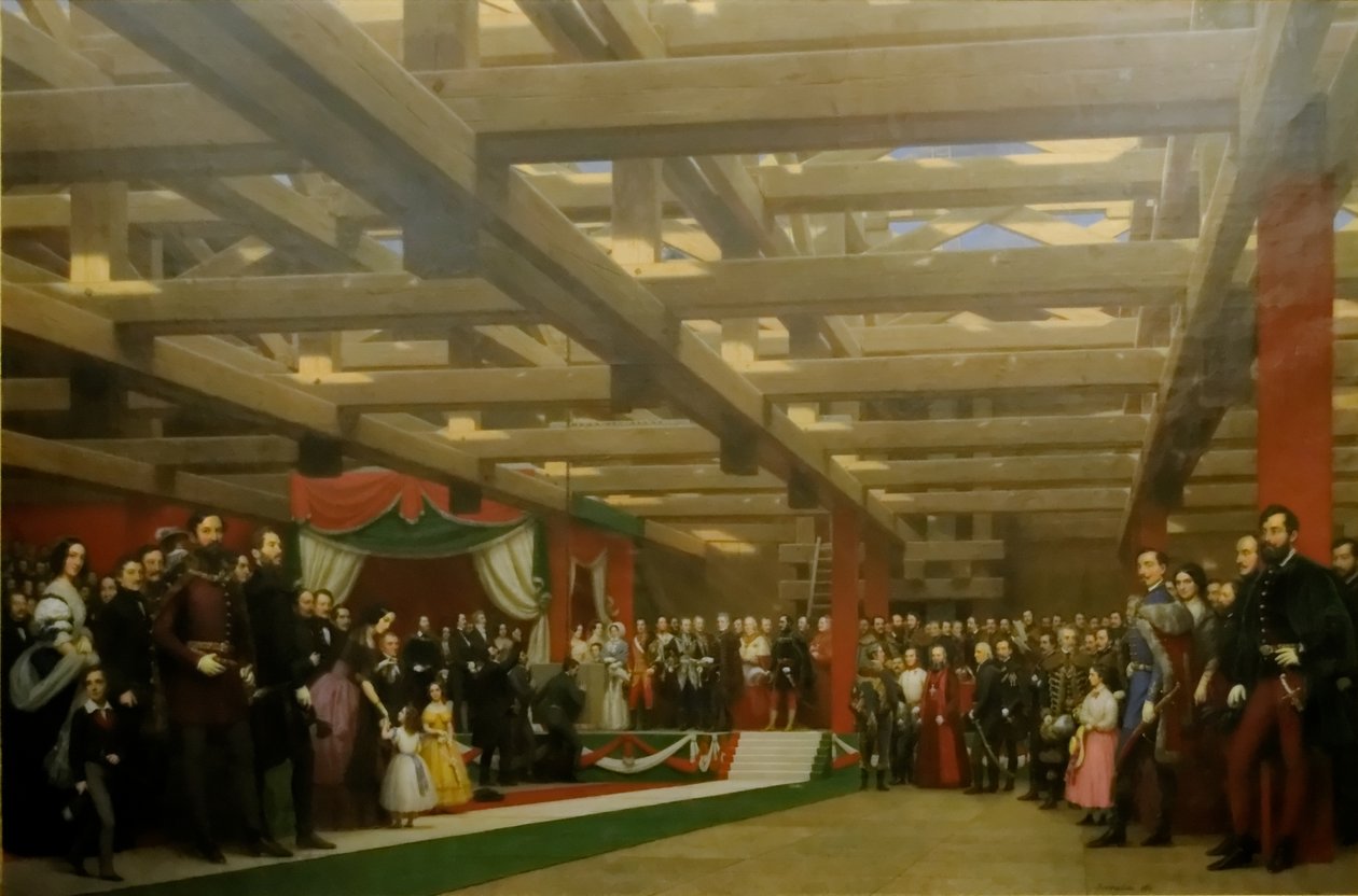 Ketjusillan peruskiven asettaminen vuonna 1842. tekijältä Miklós Barabás