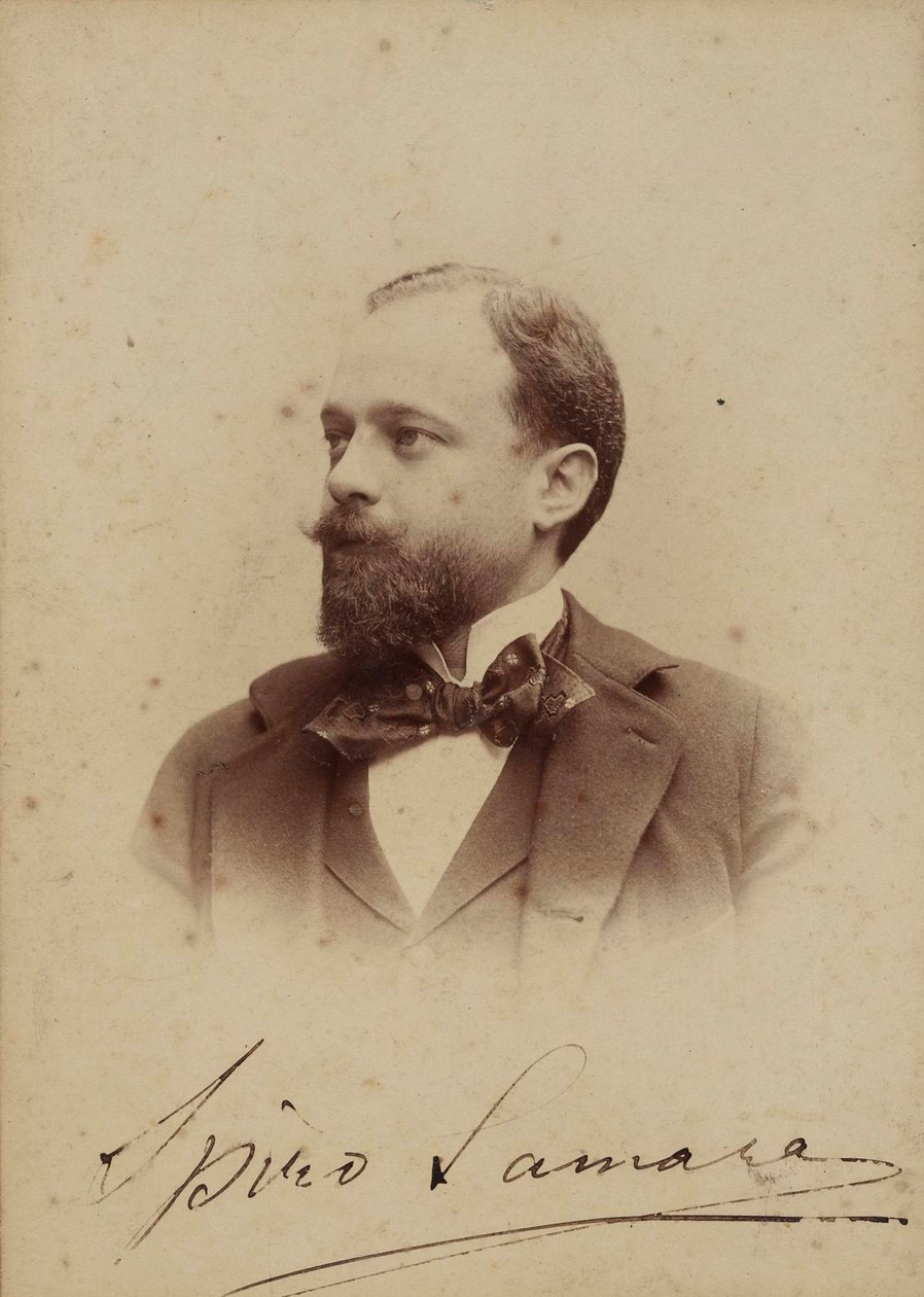 Muotokuva säveltäjä Spyridon Samarasista 1861-1917, noin 1894. tekijältä Milano . Guigoni and Bossi